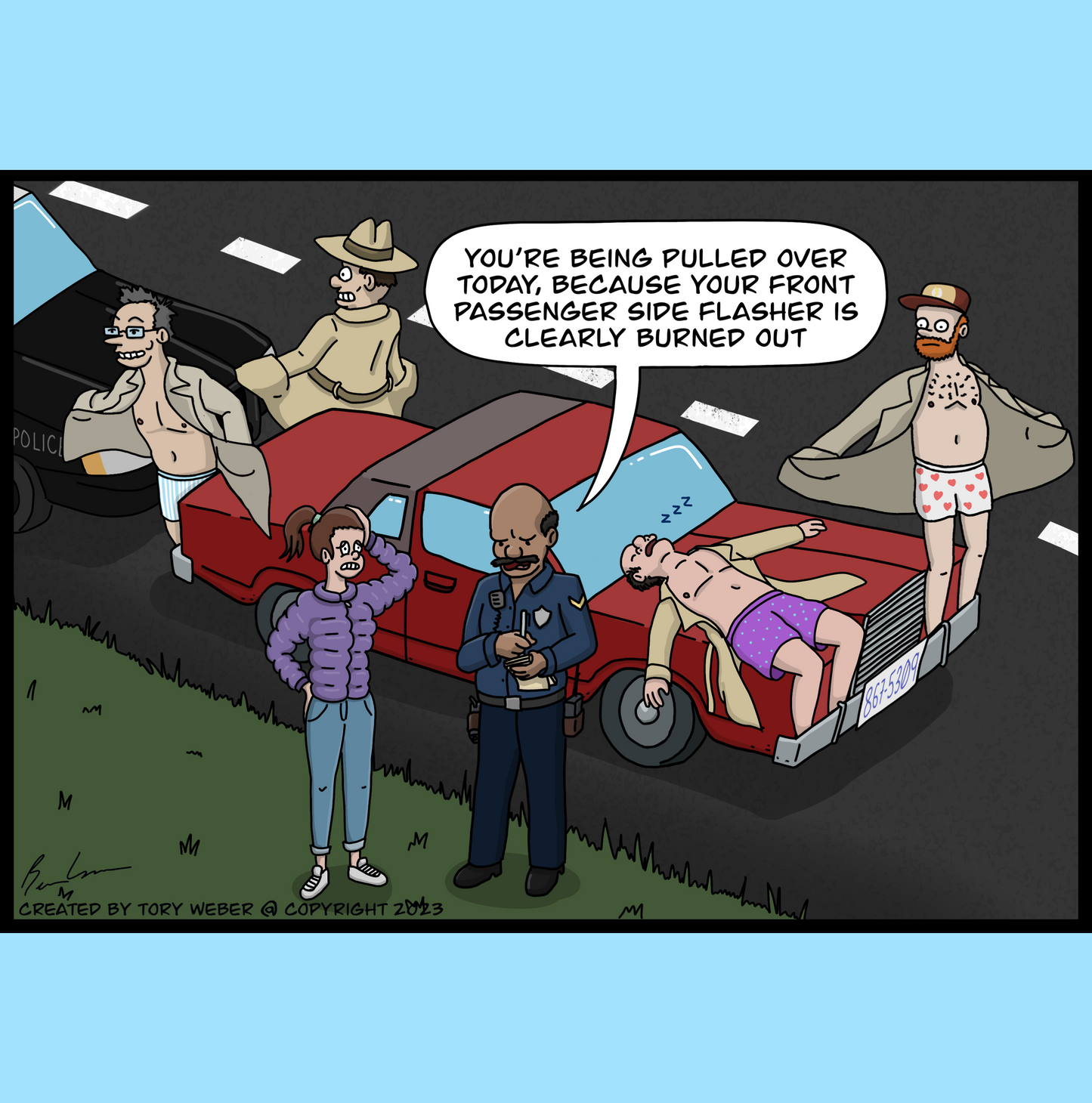 Burned Out Flasher Greeting Card