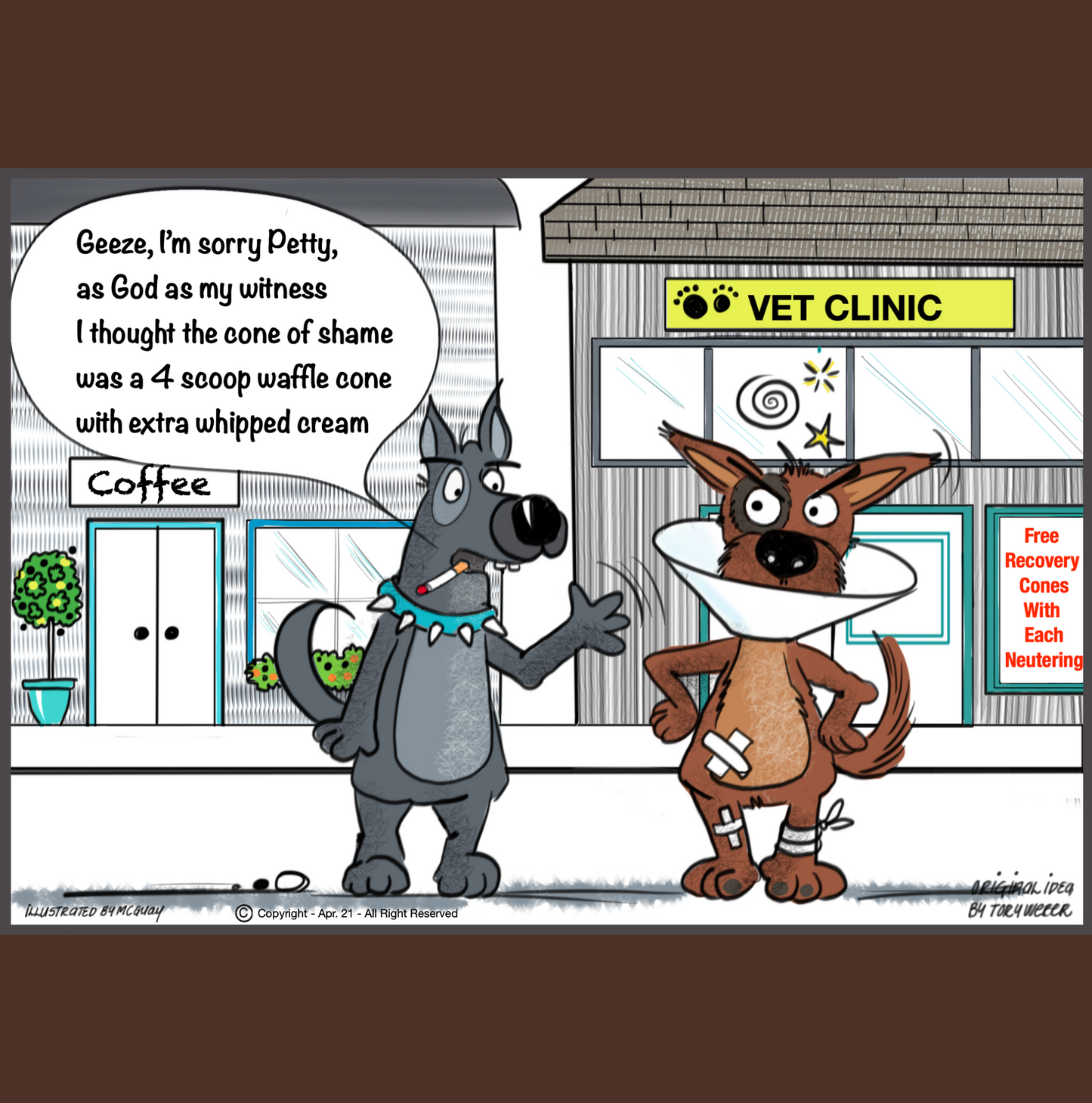 Cone Of Shame Greeting Card